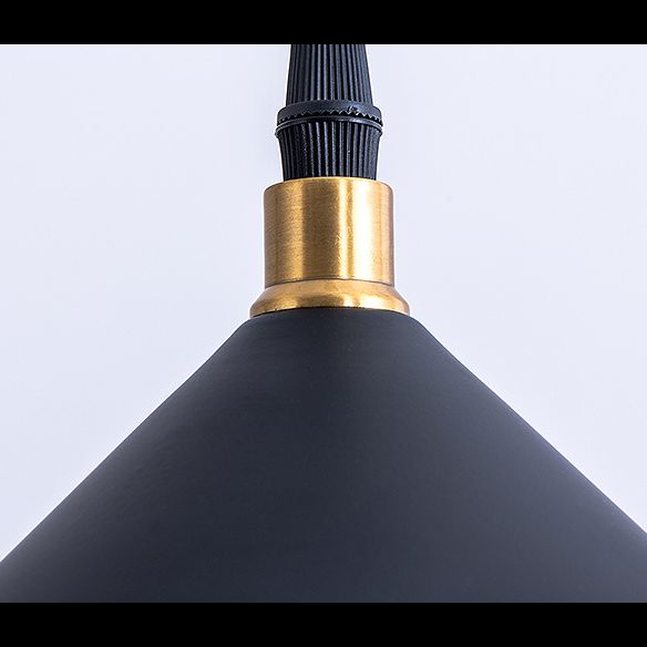 Modern Style Cone Metal Shade Hanging Light Single Bulb Mini Suspension Lamp for Bedroom