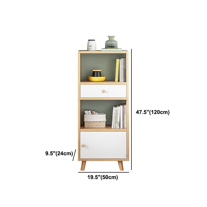 Wood Bookshelf Scandinavian Style Bookcase for Home Office and Study Room