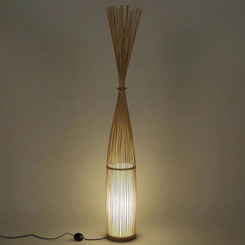 Bamboo Handwoven Floor Lighting Asian Style 1��Bulb Standing Light for Living Room