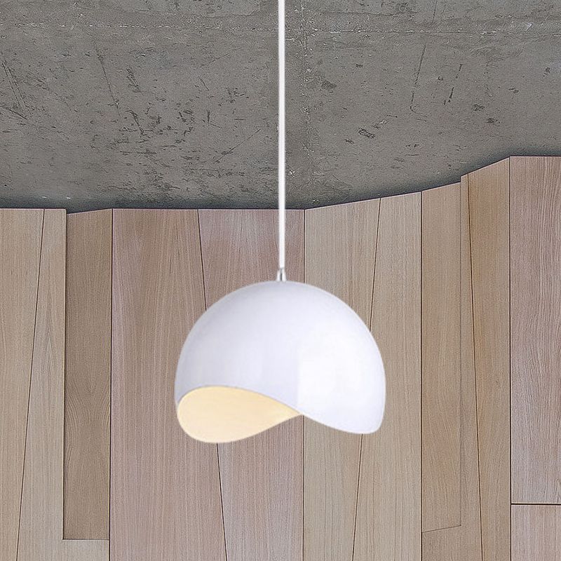 Wellenformen Dome Deckenleuchte moderne Metall 1 Glühbirne Innere Rosa/Gelbhöhe Einstellbare Hängsrichtung, 8 "/12" W.