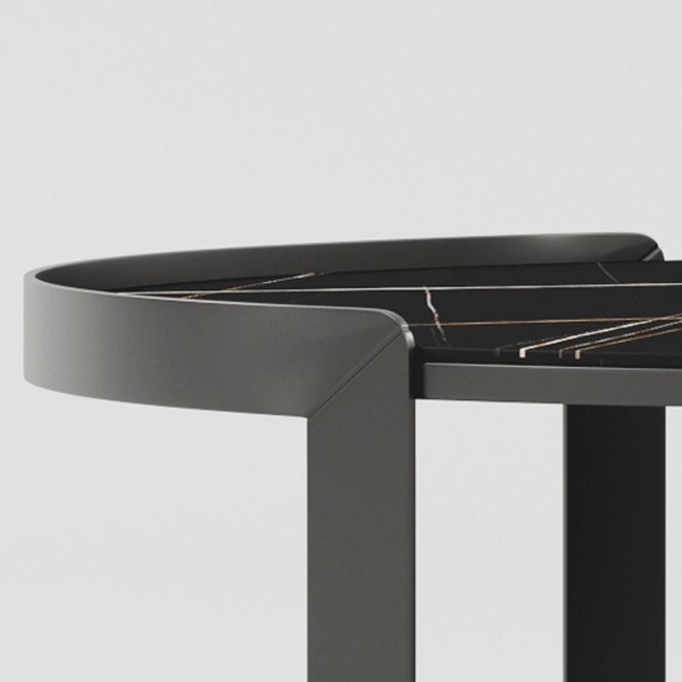 Round Stone Coffee Table Set Stainless Steel Simple Cocktail Table