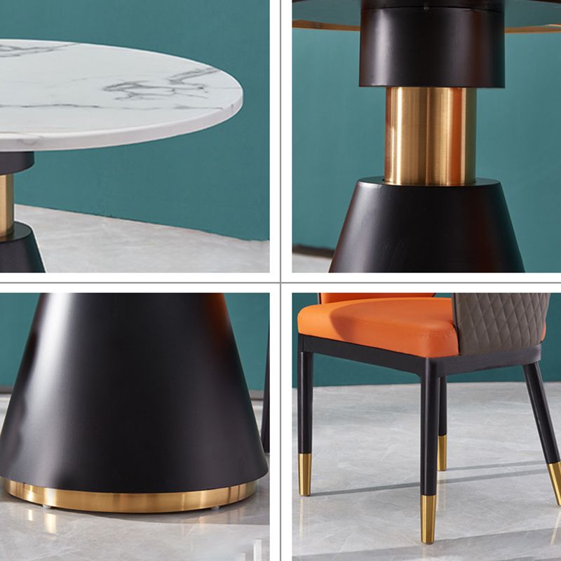 Metal Traditional Luxury Round Table Pedestal Dining Table for Dining Room