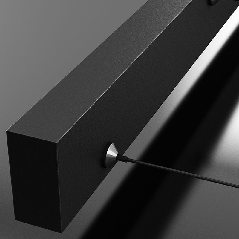 4 Light Linear Island Lighting Fixtures Contemporary Metal Island Light Fixtures in Black