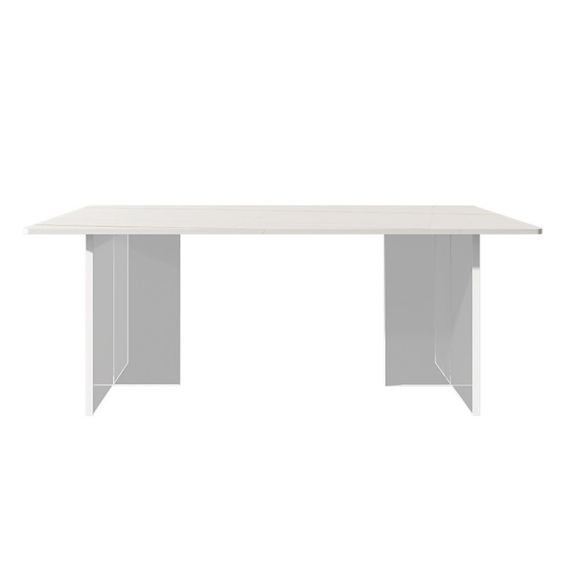 Stone Top Table Traditional Luxury Dining Table with Double Pedestal Base