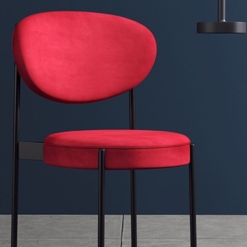 Glam Style Dining Chair Open Back Restaurant Armless Side Chair