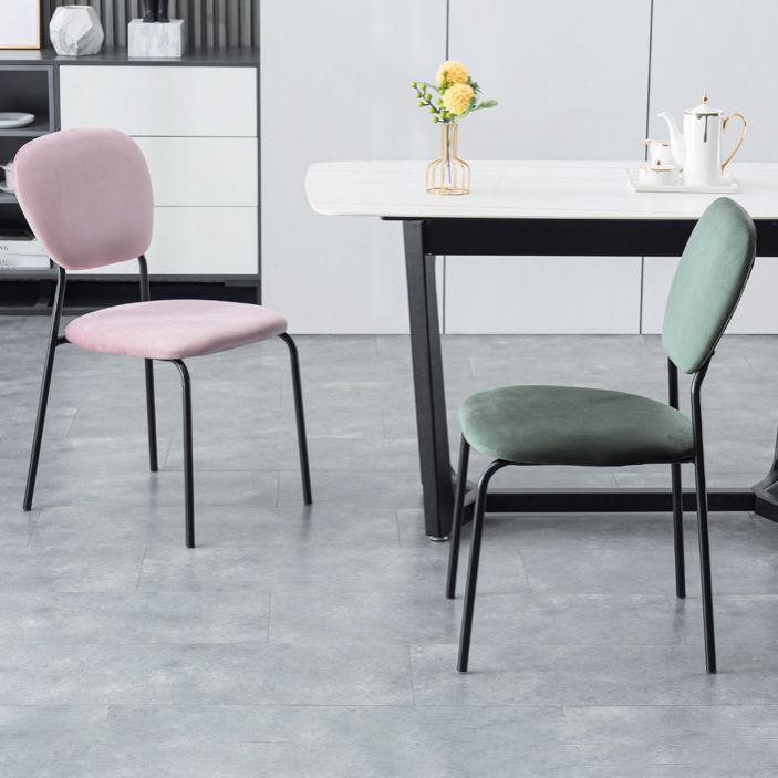 Contemporary Style Metal Dining Room Kitchen Chair Open Back Side Chairs