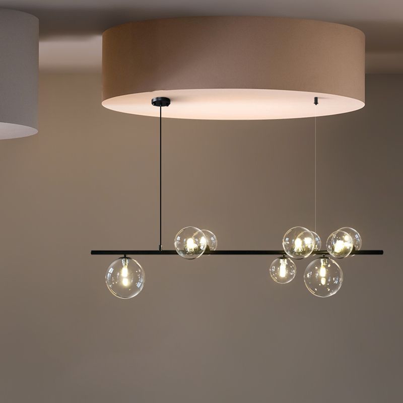 Estilo moderno de forma esférica luces de isla vidrio 9 Ideas de iluminación de la isla de la luz en negro