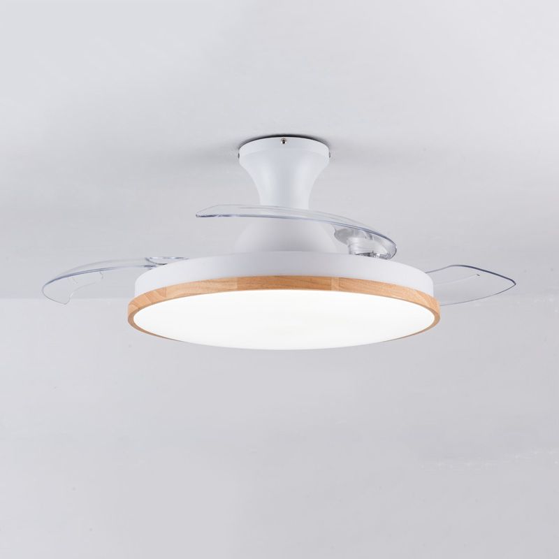 Round Shape Ceiling Fan Lights Kids Style Metal Ceiling Fan Lamps