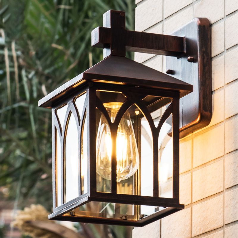 Aluminum Alloy Wall Lamp Sconce Industrial Outdoor Squared Sconce Light Fixture