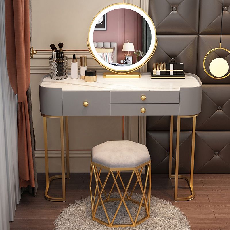 Glam Glass Vanity Dressing Table Bedroom Make-up Vanity with Drawer