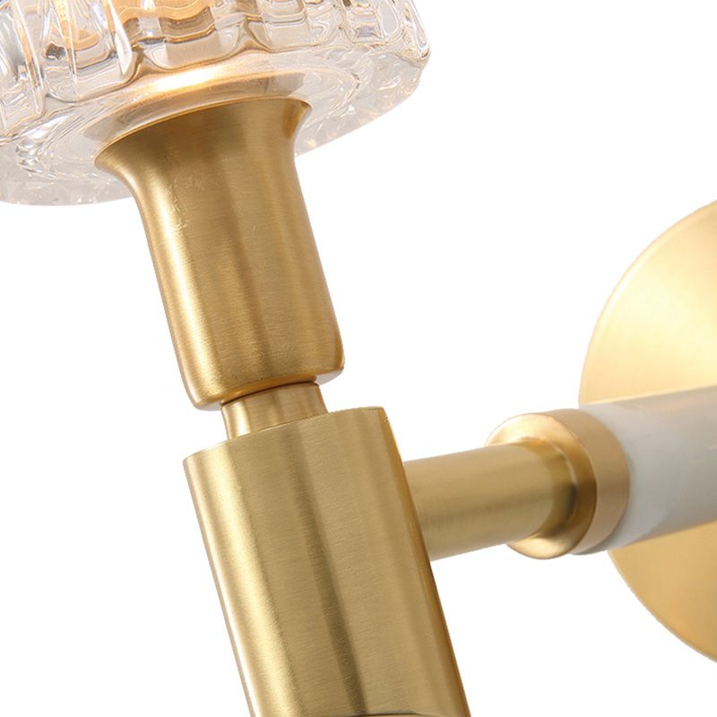 1 corridoio leggero Light Contemporary Style Oro Finitura Gold Sconcetto con bombola in vetro sfaccettato