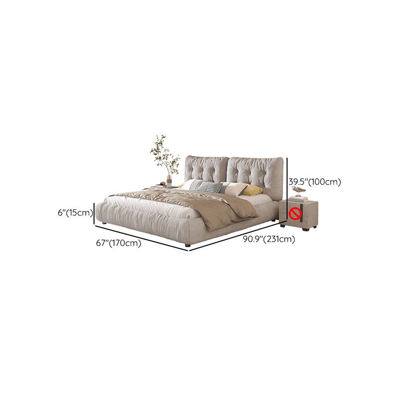 Modern Bed Frame Foam Standard Bed with Upholstered Headboard
