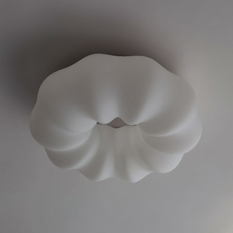 Metal Close to Ceiling Lamp Modern Style LED Cloud White Ceiling Lighting
