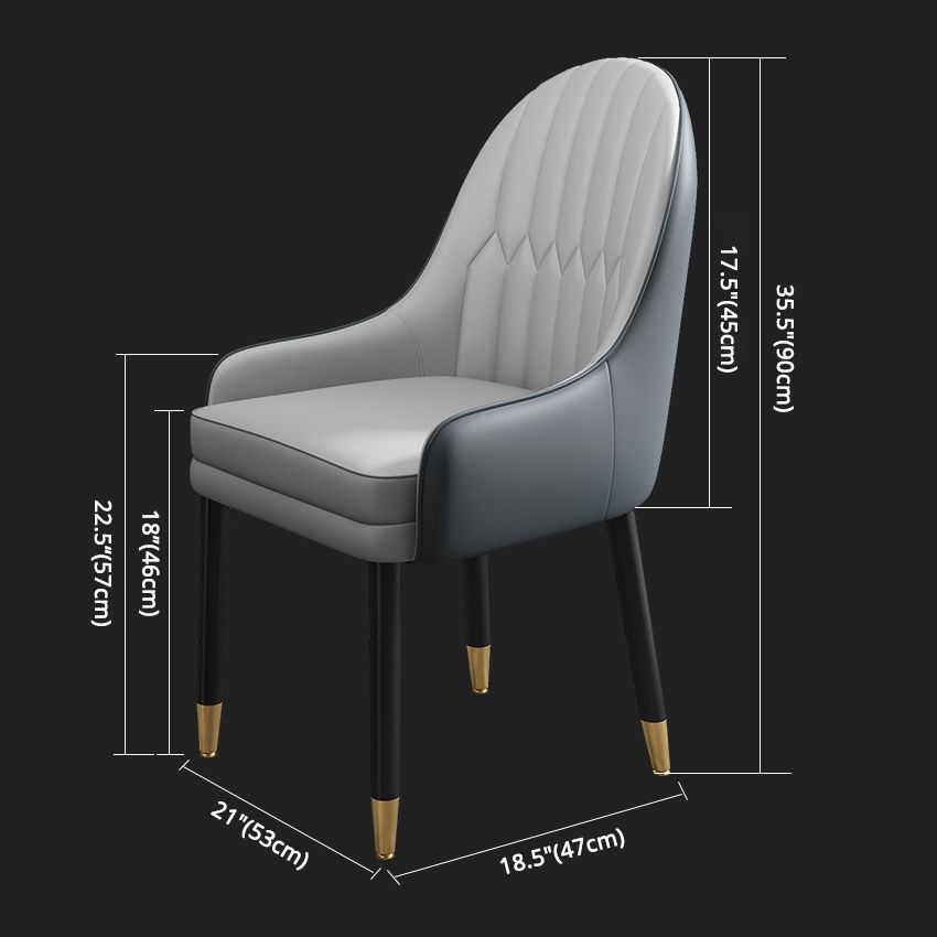 Chaises de salle à manger de style scandinave en métal, chaise Parsons avec bras