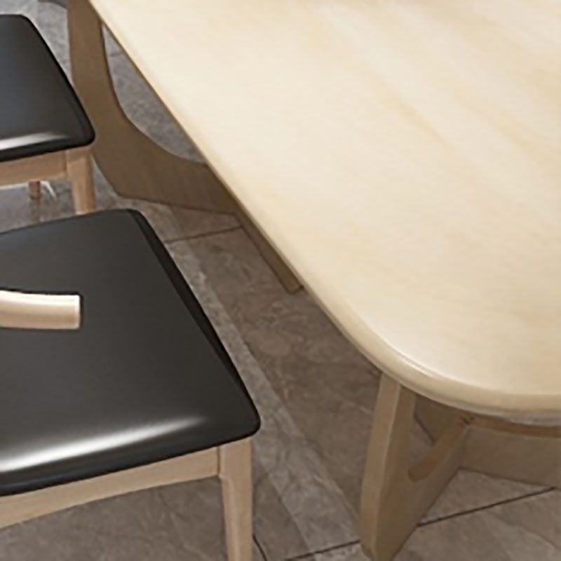 Contemporary Dining Table Oval Solid Wood Dinner Table Home Kitchen Dinner