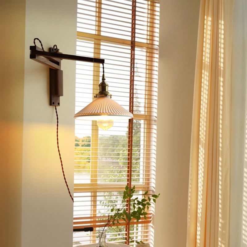 Moderner Stil ausgestellter Wandlampen Holz 1 Lichtwandbeleuchtung Armaturen