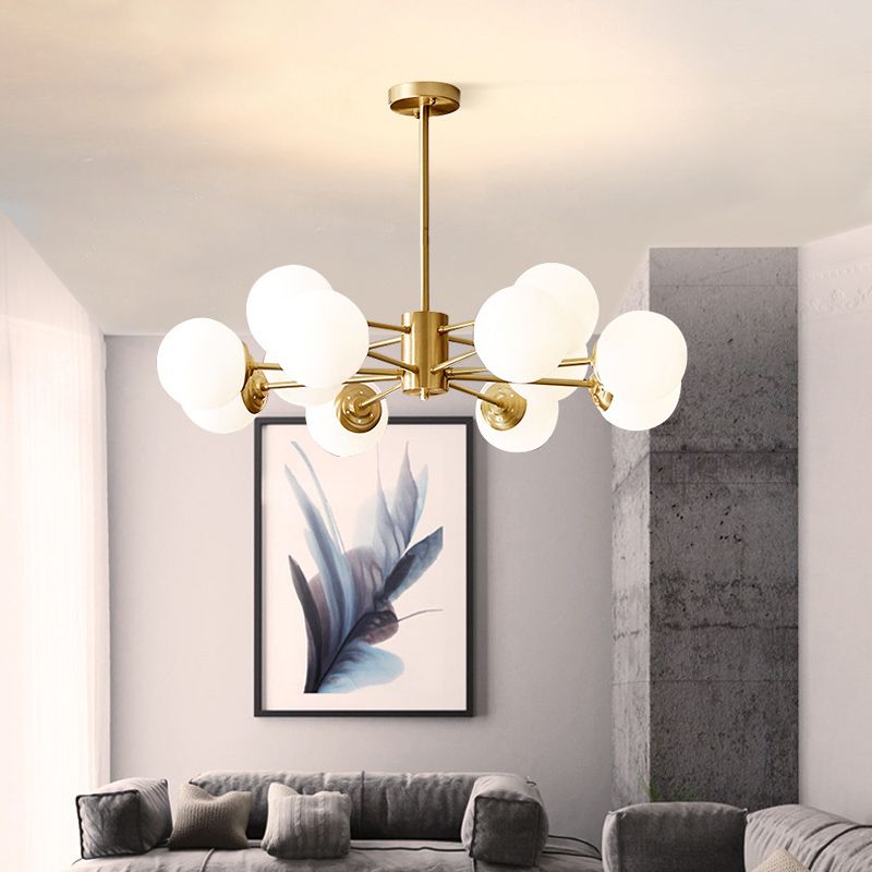 Nordic Glass Chandelier Light Fixtures Restaurant Multi Head Hanging Chandelier