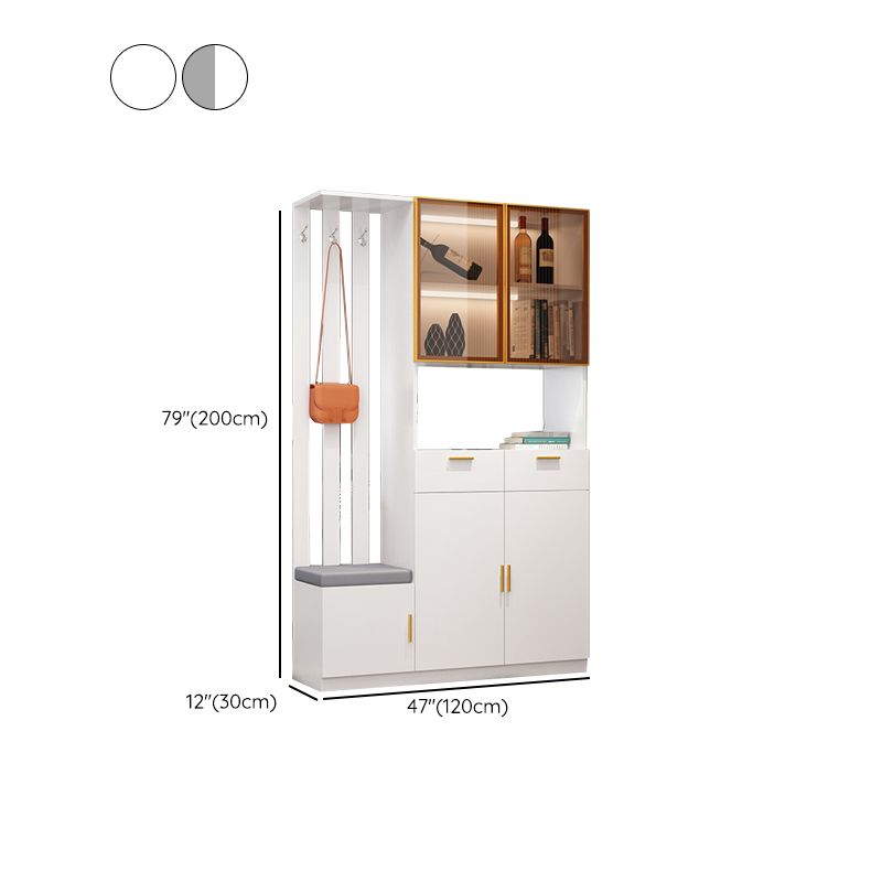 Contemporary 3-door Wooden 11.81" Wide Accent Cabinet with Drawer