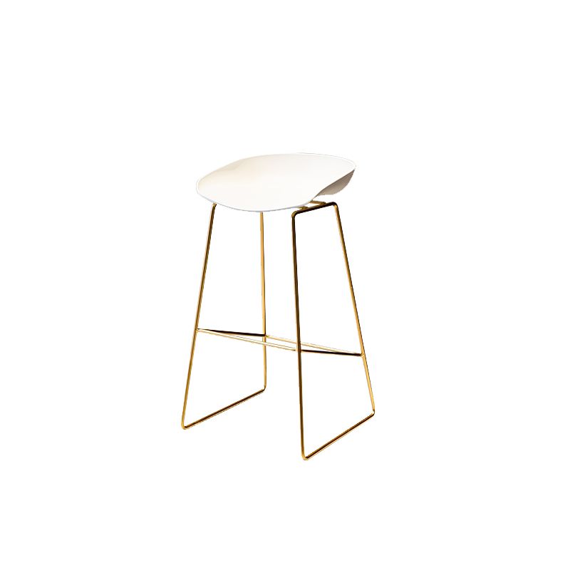 Glam Low Back Dining Stools Armless Bar Stools with Footrest