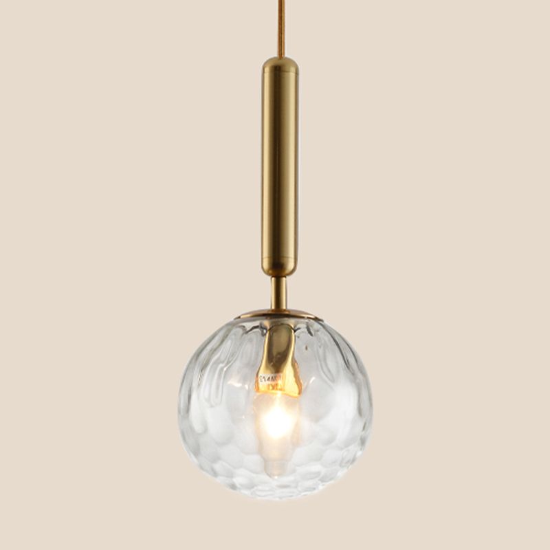 Forme sphérique Éclairage suspendu en verre de style moderne 1 lampe suspendue légère pour le salon