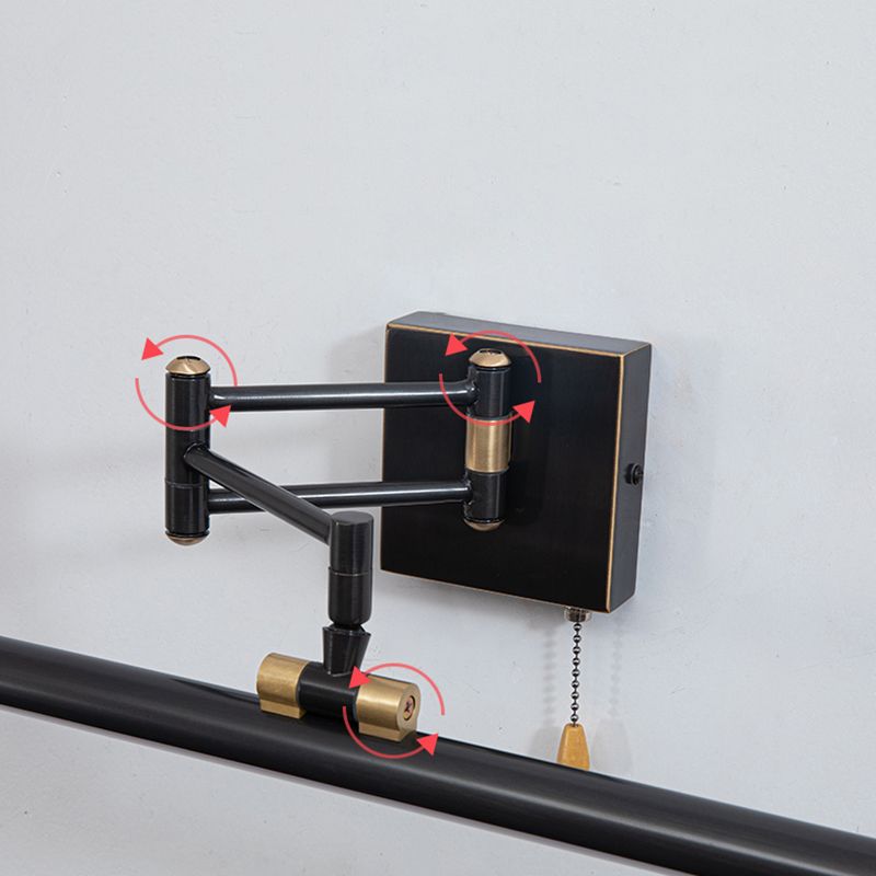 Tubular LED Bath Bar Metal LED Postmodern Vanity Wall Light with Extendable Arm