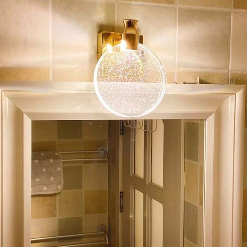 Light Luxury Crystal Wall Light Modern Simple Circle Led Wall Lamp for Living Room