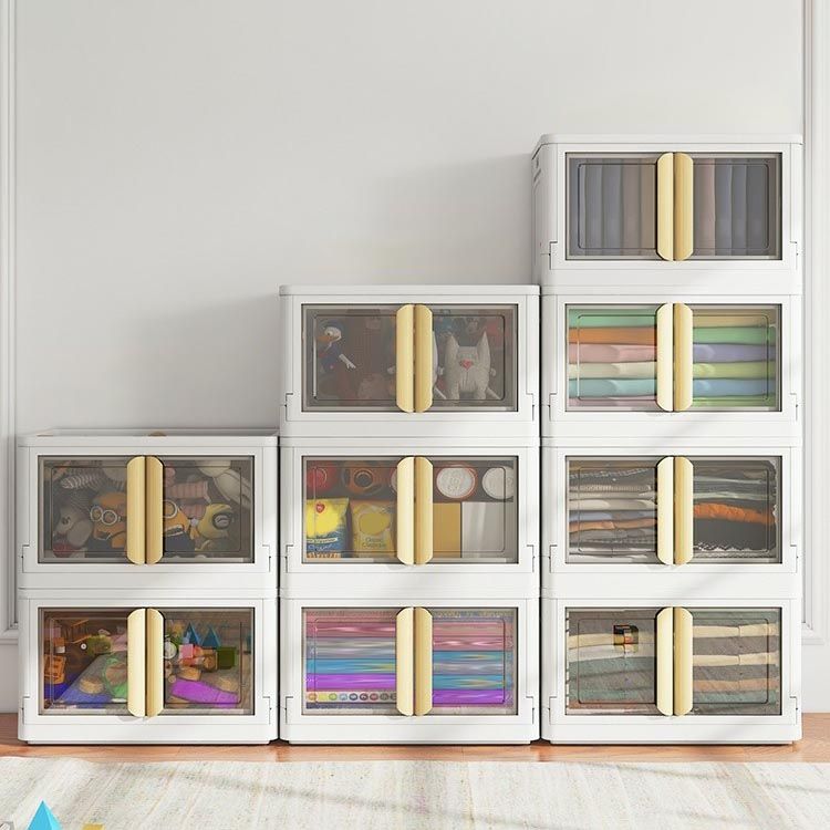 Contemporary Non-Hanging Armoire Plastic Freestanding Wardrobe Closet with Door