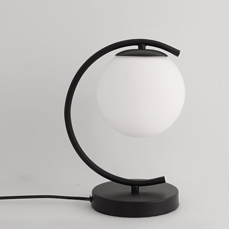 Verre de lampe de table sphérique moderne 1 lumière de table légère