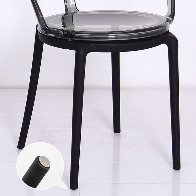 Contemporary Style Arm Chair Open Back Side Plastic Chair for Dining Room