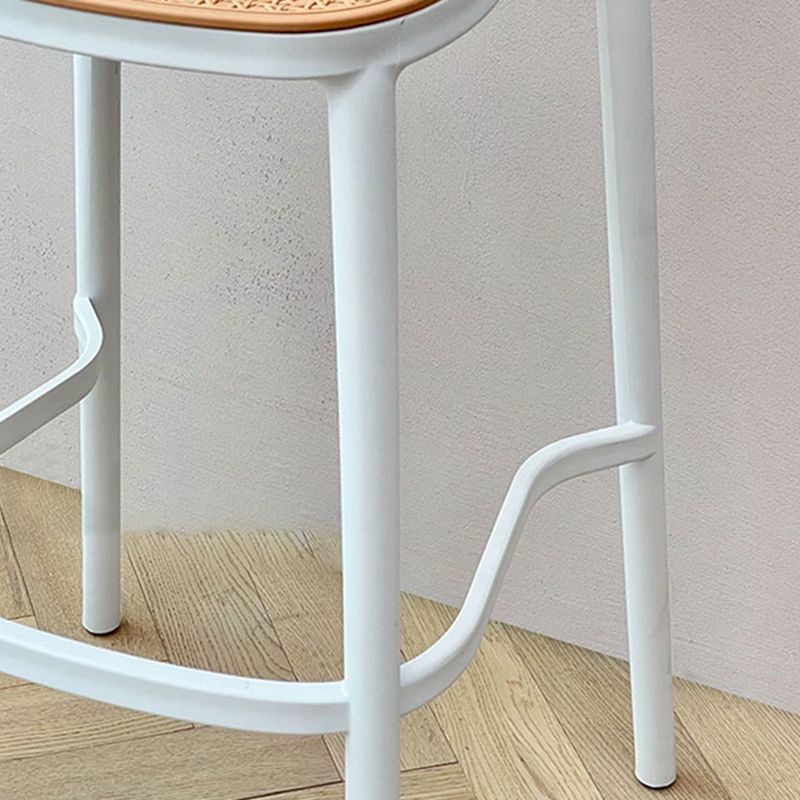 Modern Style Backrest Counter Stool with Metal Base and 4 Legs