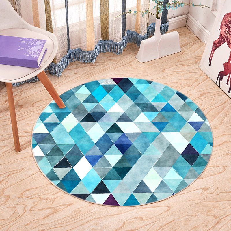 White Irregular Geometry Rug Polyester Simple Rug Washable Rug for Home Decor