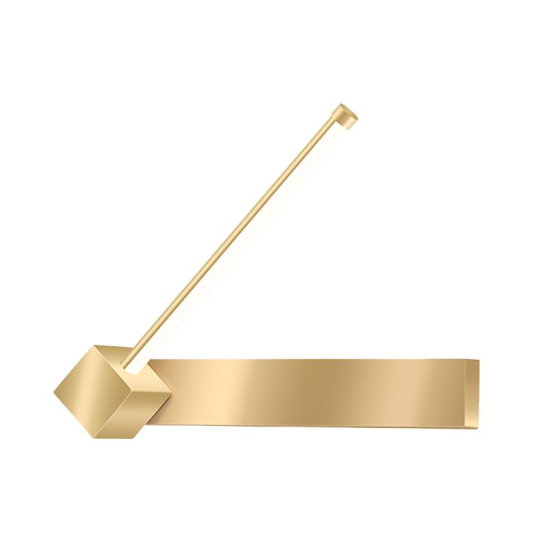 Modern Metal Wall Sconce Linear Shape Wall Light with Silicone Shade in Gold for Bedroom