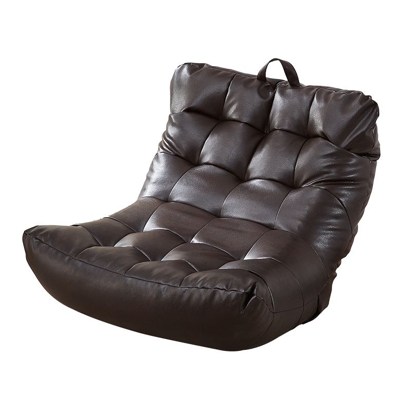 Scandinavian Style Single Sofa Chair PU Leather Fixed Backed Armless Chair