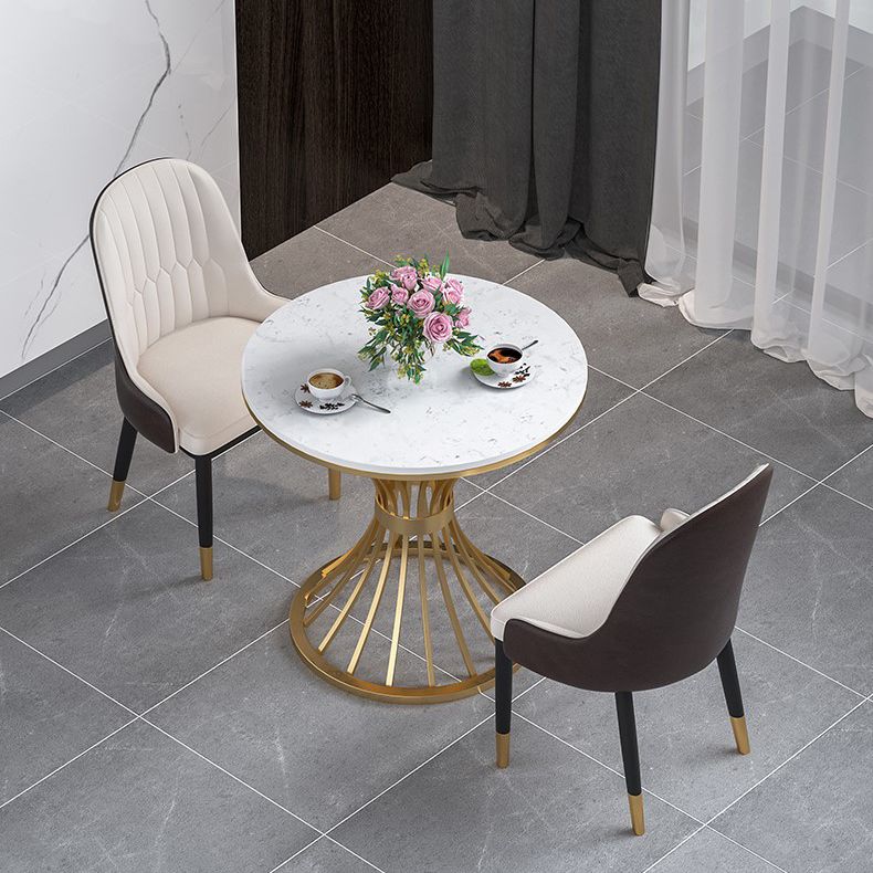 1/2/3/4/5 PCS Metal Glam Glam Dining Room Ensemble avec table ronde