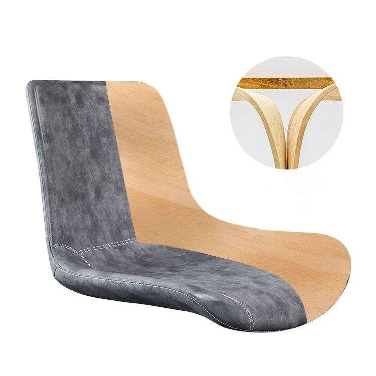 Leather Dining Chairs Industrial Design Solid Back Arm Side Chairs for Kitchen