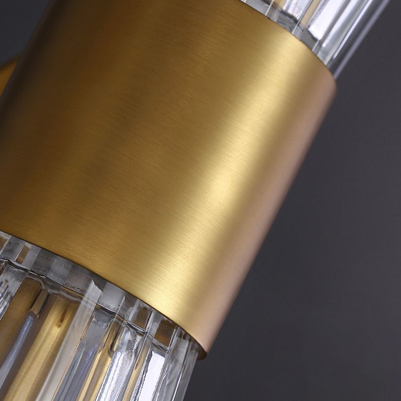 Stile moderno Style geometrico Sconcetto lampada con foglie di cristallo per la parete della camera da letto in oro