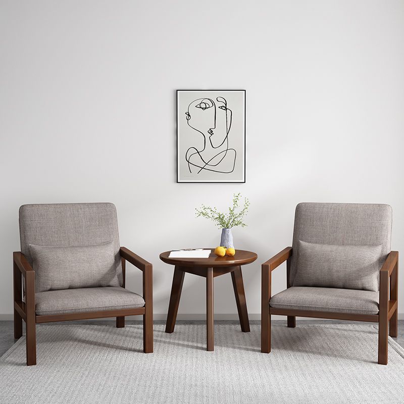 Nordic Style Wood Arms Included with Cushion Lounge Accent Chair