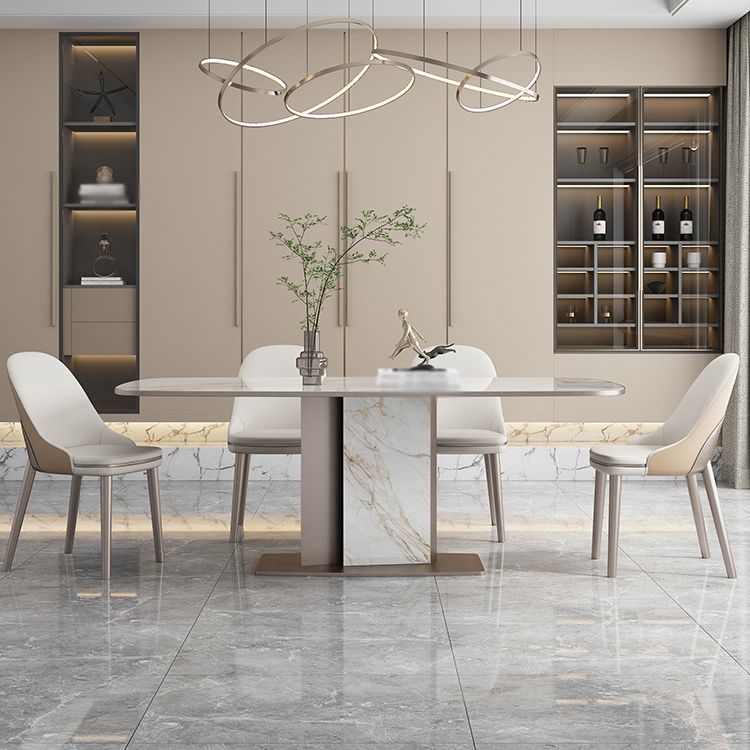 Luxury Sintered Stone Top Dining Set 1/2/5/6/7 Pieces Rectangle Dining Table with Chairs