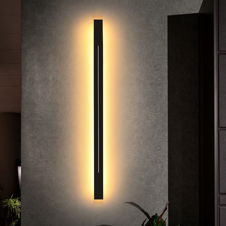 Linear Shape Metal Wall Lighting Idea Modern Style 1 Light Wall Mounted Light Fixture