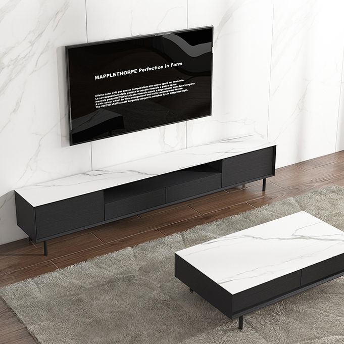 Home TV Storage Modern Rectangle TV Cabinet with Splayed Metal Legs