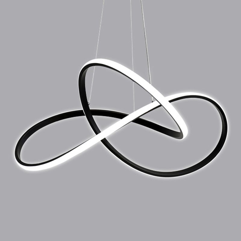 Acrílico espiral colgante lámpara de lámpara de estilo simple led lacera negra lámpara colgante