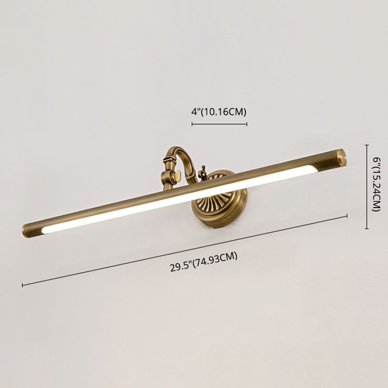 Mid-secolo stile di lusso a parete lineare a parete vanity set di illuminazione da vanità rame per bagno