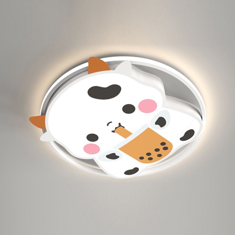 Lovely Cow LED Ceiling Light Modern Simple Style Flush-mount Lamp for Bedroom Living Room