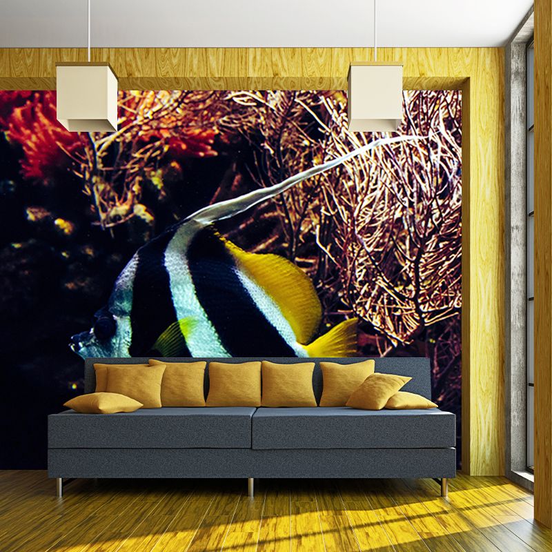 Mysterious Seabed Wall Mural Modern Style Mildew Resistant for Decoration