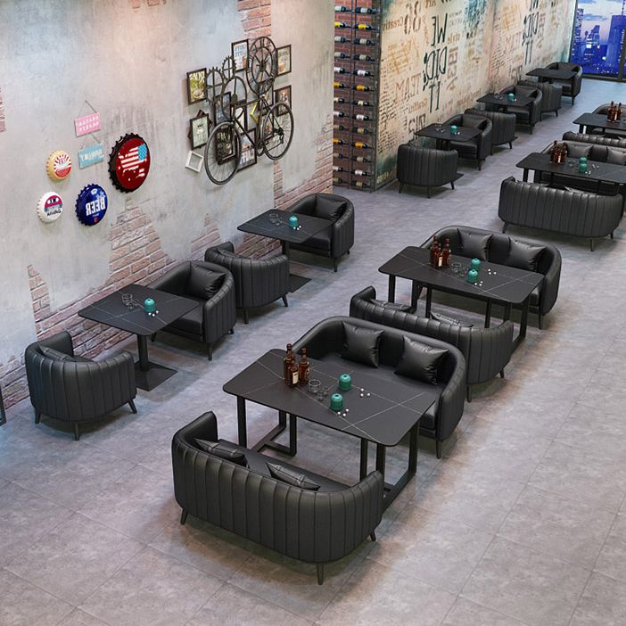 Industrial Style Dining Table Black Base Dining Table for Dining Room