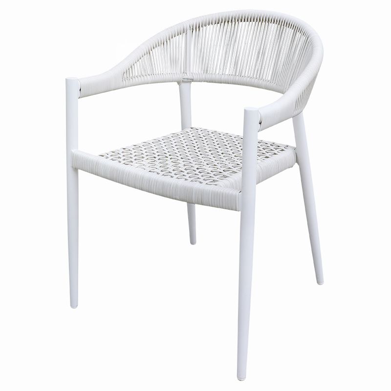 Tropical Rattan Armchair White UV Protective Dining Armchair