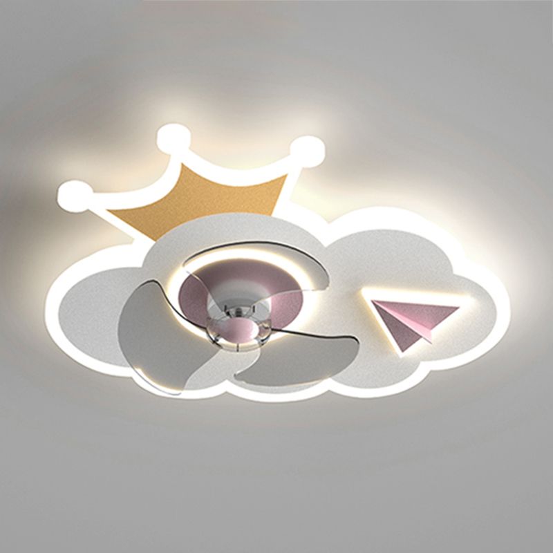 Metall Geometrische Flush Mount Light schöne 1 leichte LED -Lüfterlicht für Kinderzimmer