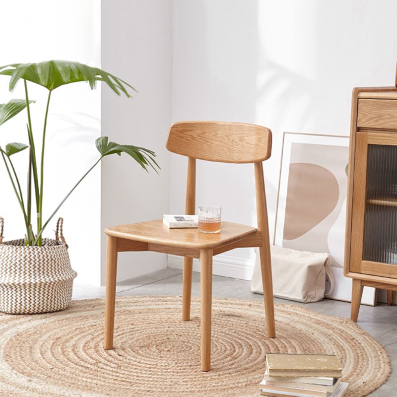 Chaise d'intérieur et d'extérieur en bois moderne, chaise d'appoint de salle à manger sans accoudoirs à dossier ouvert