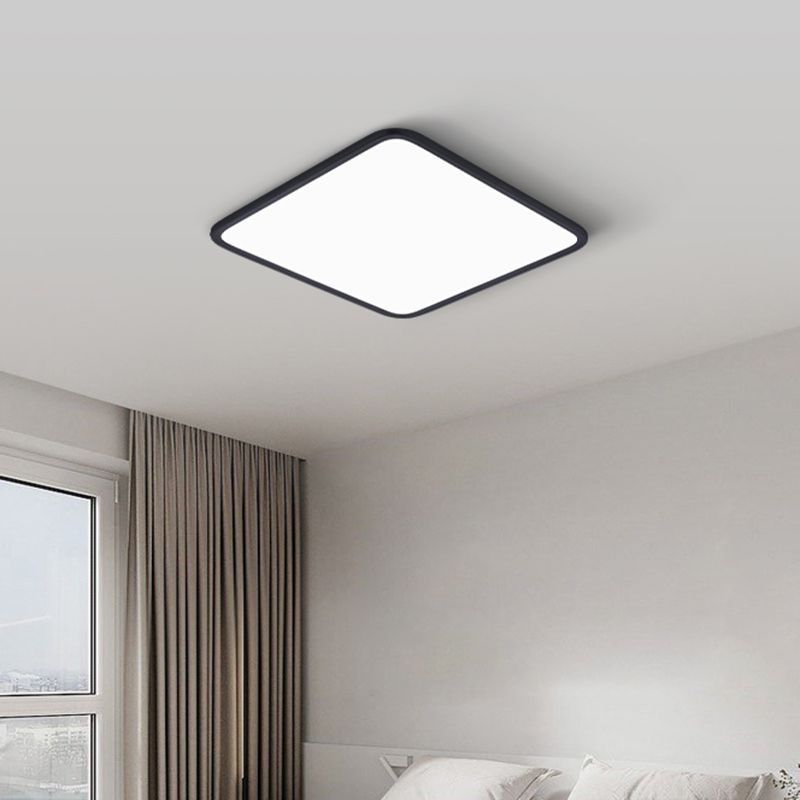 Slim Square Ceiling Light Fixture Simple Flush Mount for Bedroom
