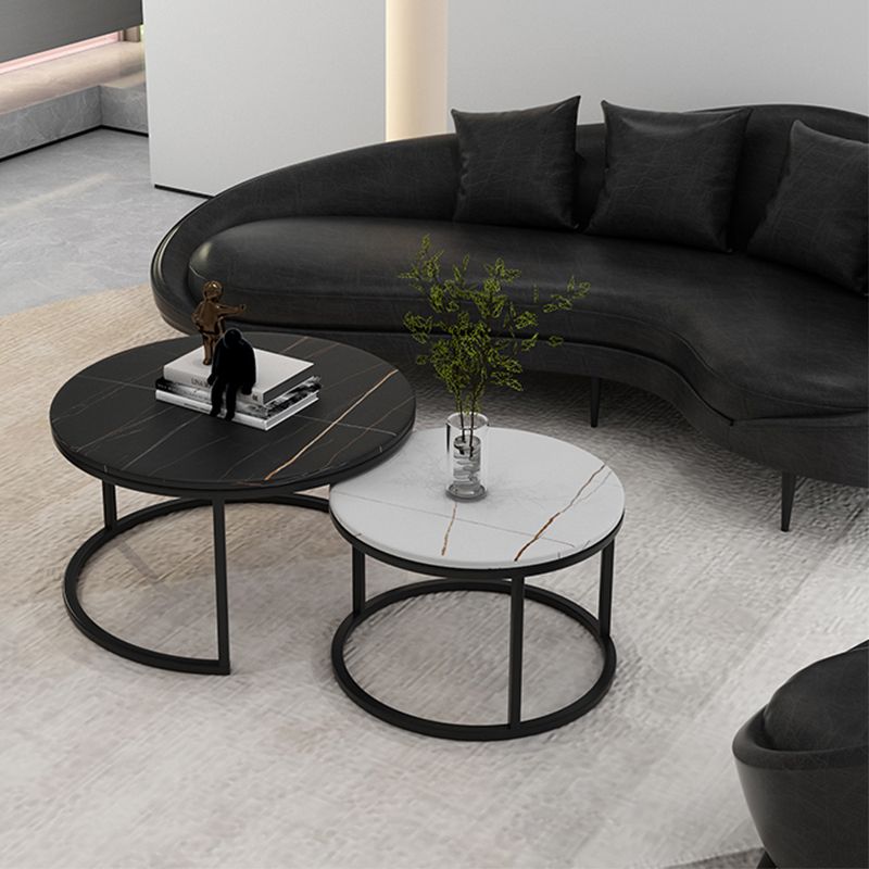 Contemporary Faux Leather Sloped Arm Sofa in Black For Living Room